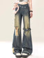 Blue Ripped Gothic Baggy Harajuku Pant