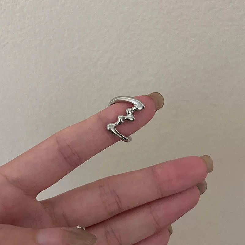 Irregular Copper Wave Gothic Ring