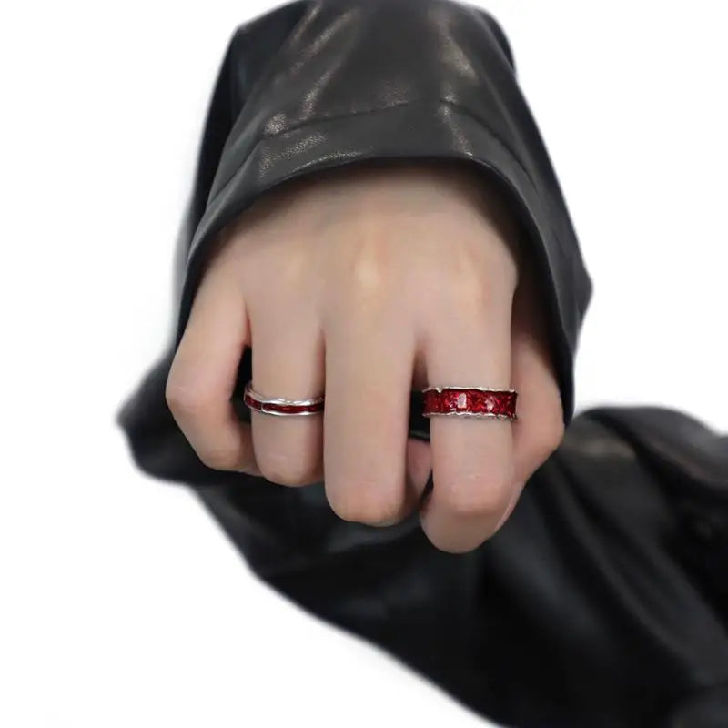 Y2K Red Drip Oil Gothic Ring