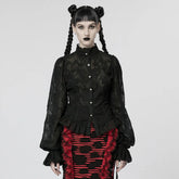 Gothic Flare Sleeve Chiffon Blouse