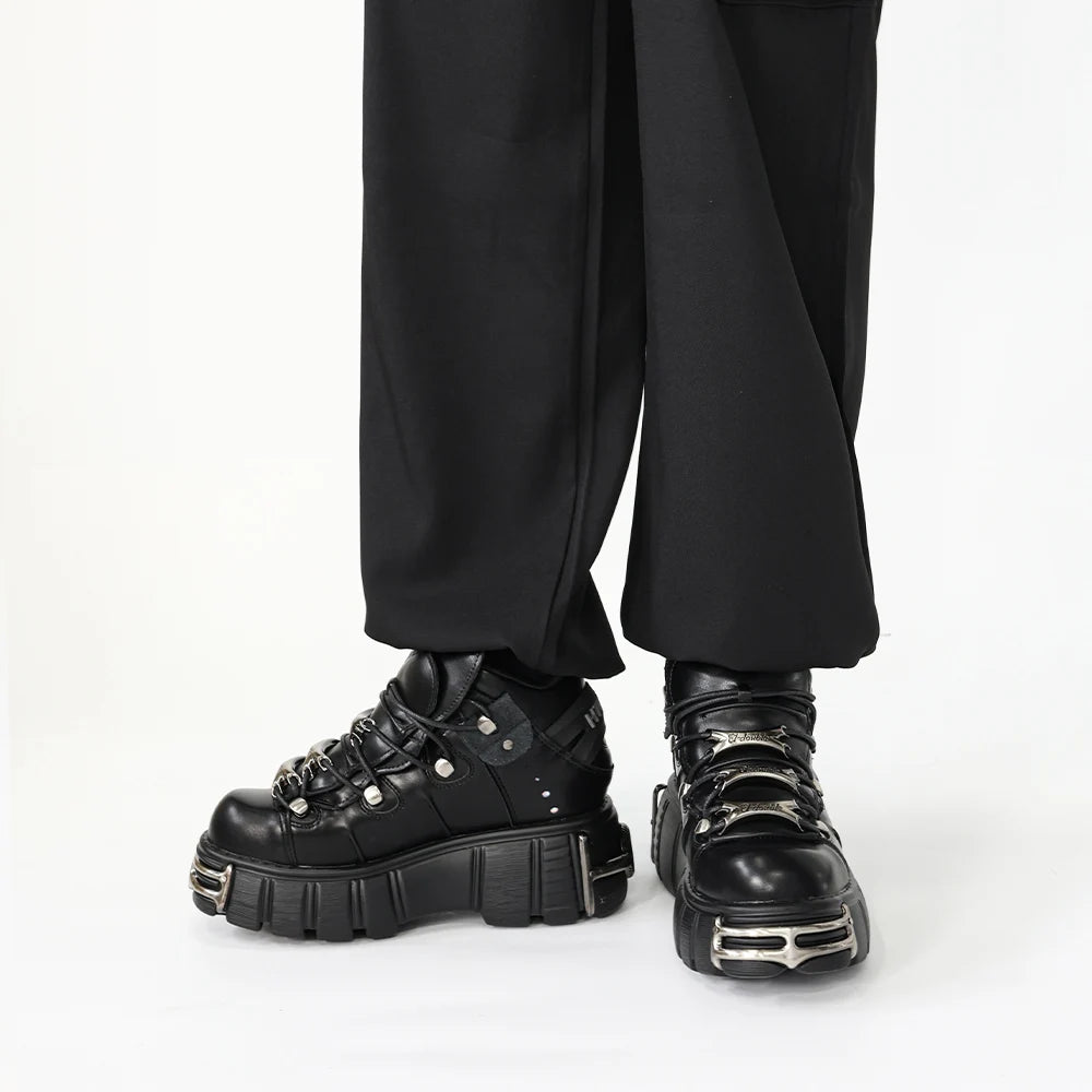 Gothic Lace-Up Platform Ankle Sneaker
