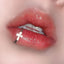 Cross Hoop Segment Stainless Steel Lip Stud