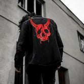 Skull Print Denim Jacket