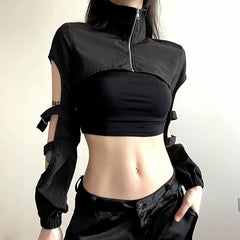 Cyberpunk Hollow Out Mesh Top
