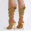 Rhinestone Gothic Ankle Strap Gladiator Sandals High Heel
