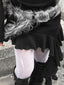 Gray Faux Fur Gothic Leather Belt