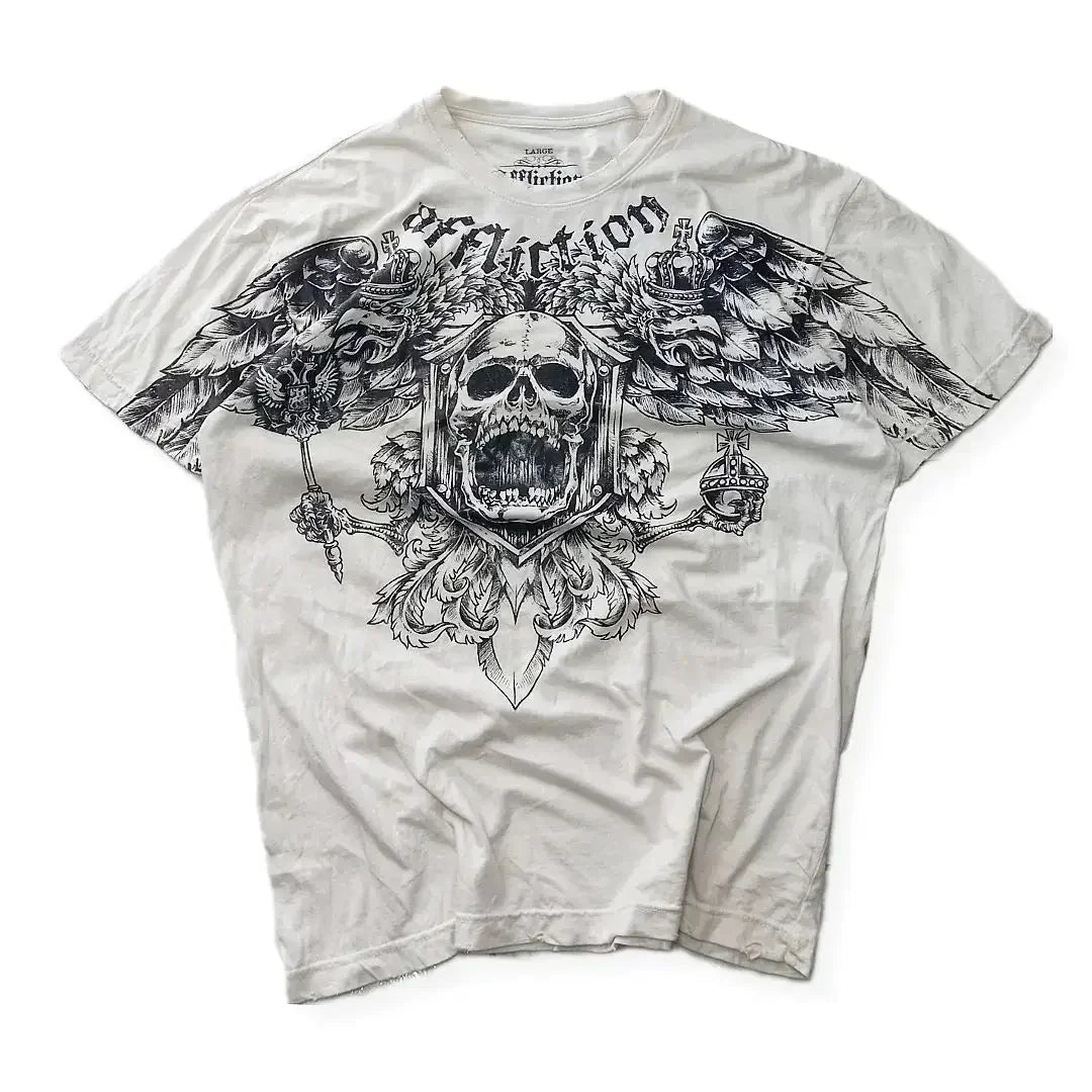 Gothic Print Loose Cotton T-shirt