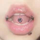 Magic Pupil Glued Eye Stainless Steel Tongue Ring