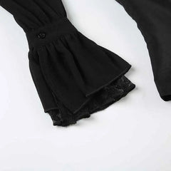 Slim Fit Lace Panel Blouse