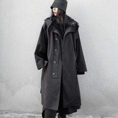 Longline Hooded Trench Long Coat