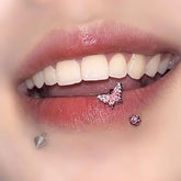 Pink Drop Pearl Cute Lip Stud