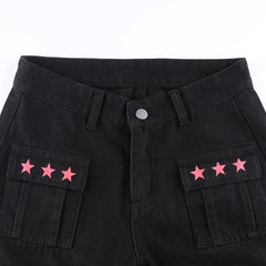 Star Print Straight Pants
