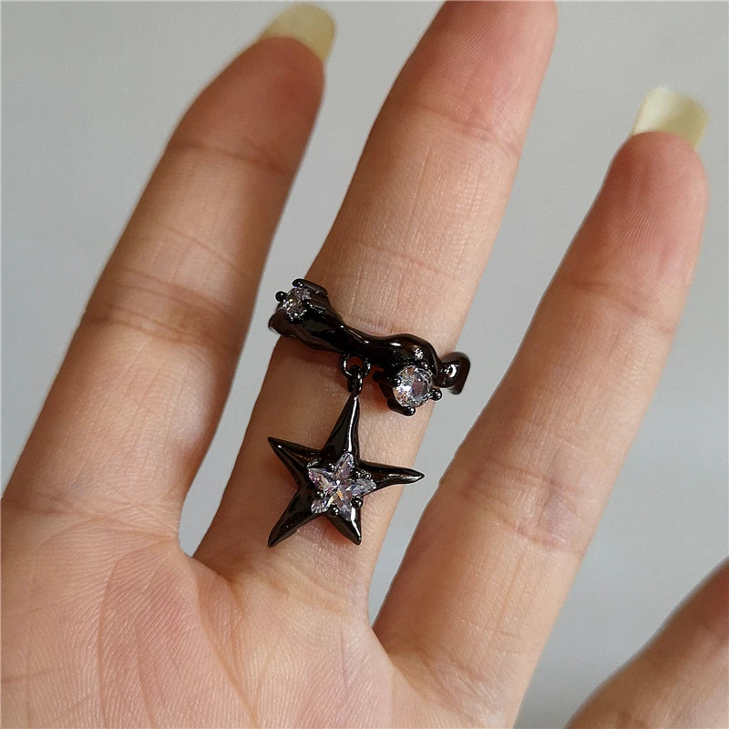 Gothic Black Spider Ring