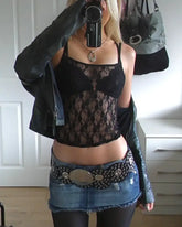 Floral Lace Sheer Crop Top