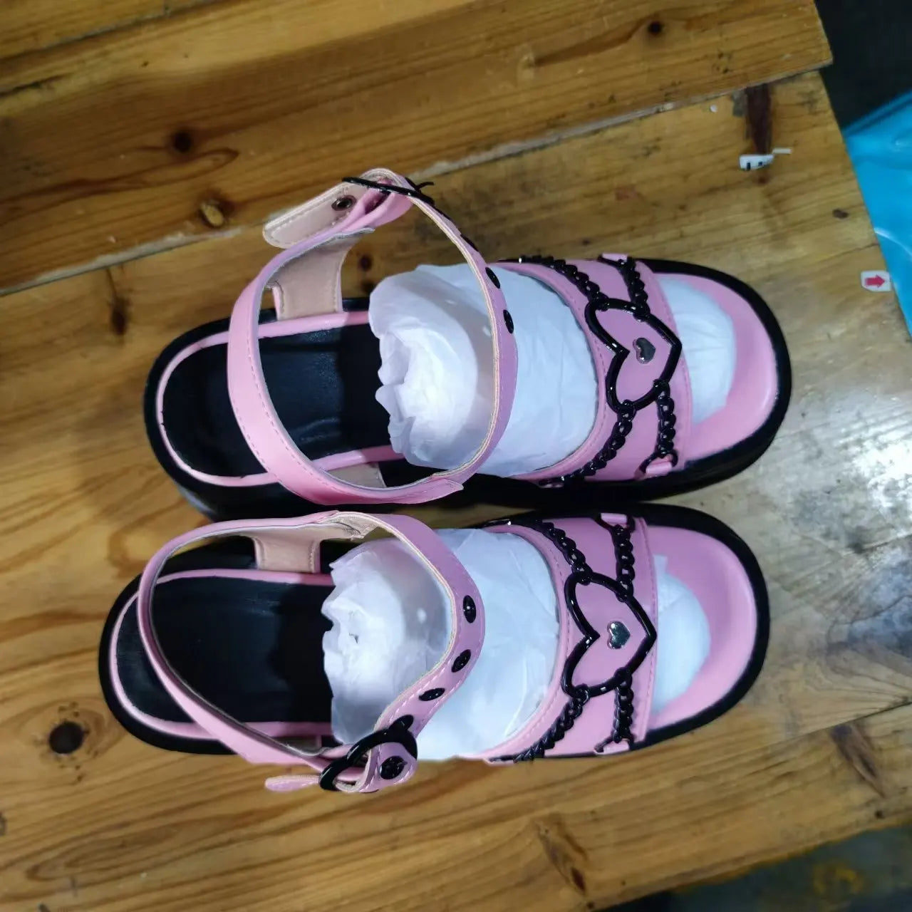 Pink Wedge Gothic Platform Sandal