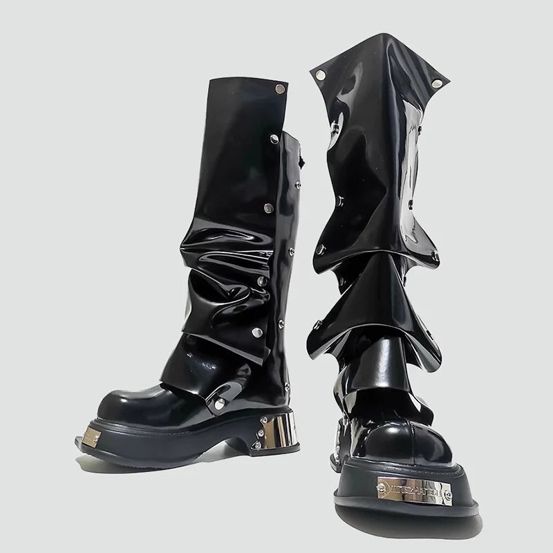 Designer Gothic Knee High Platform Punk Boot