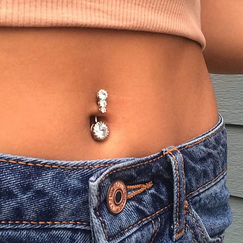 Classic Zircon Drop Gothic Belly Ring