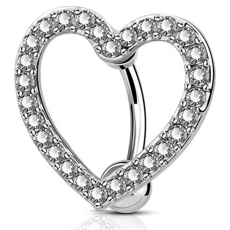 Butterfly Heart Dangle Gothic Belly Ring