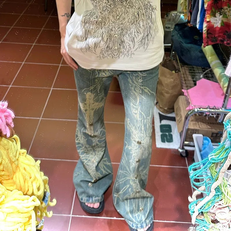 Tattoo Print Gothic Vintage Pant