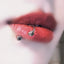 Pink Beaded Skull Tragus Sweet Y2K Lip Stud