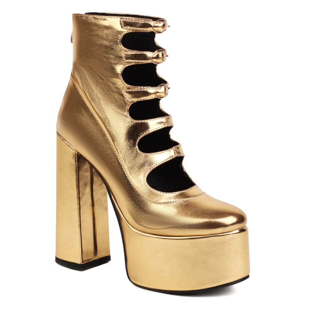 Platform High Heels Summer Cutout Gothic Boot