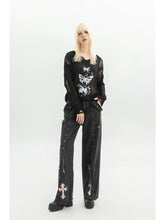 Black Gothic 90s Aesthetic Denim Pant
