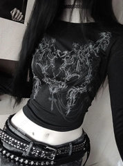 Gothic Vintage Aesthetic Crop Top