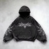 Retro Y2K Gothic Printed Zipper Hoodie