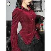 Retro Victorian Pleated Gothic Blouse