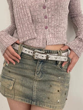 Y2K Gothic White Jeans Waist Belt