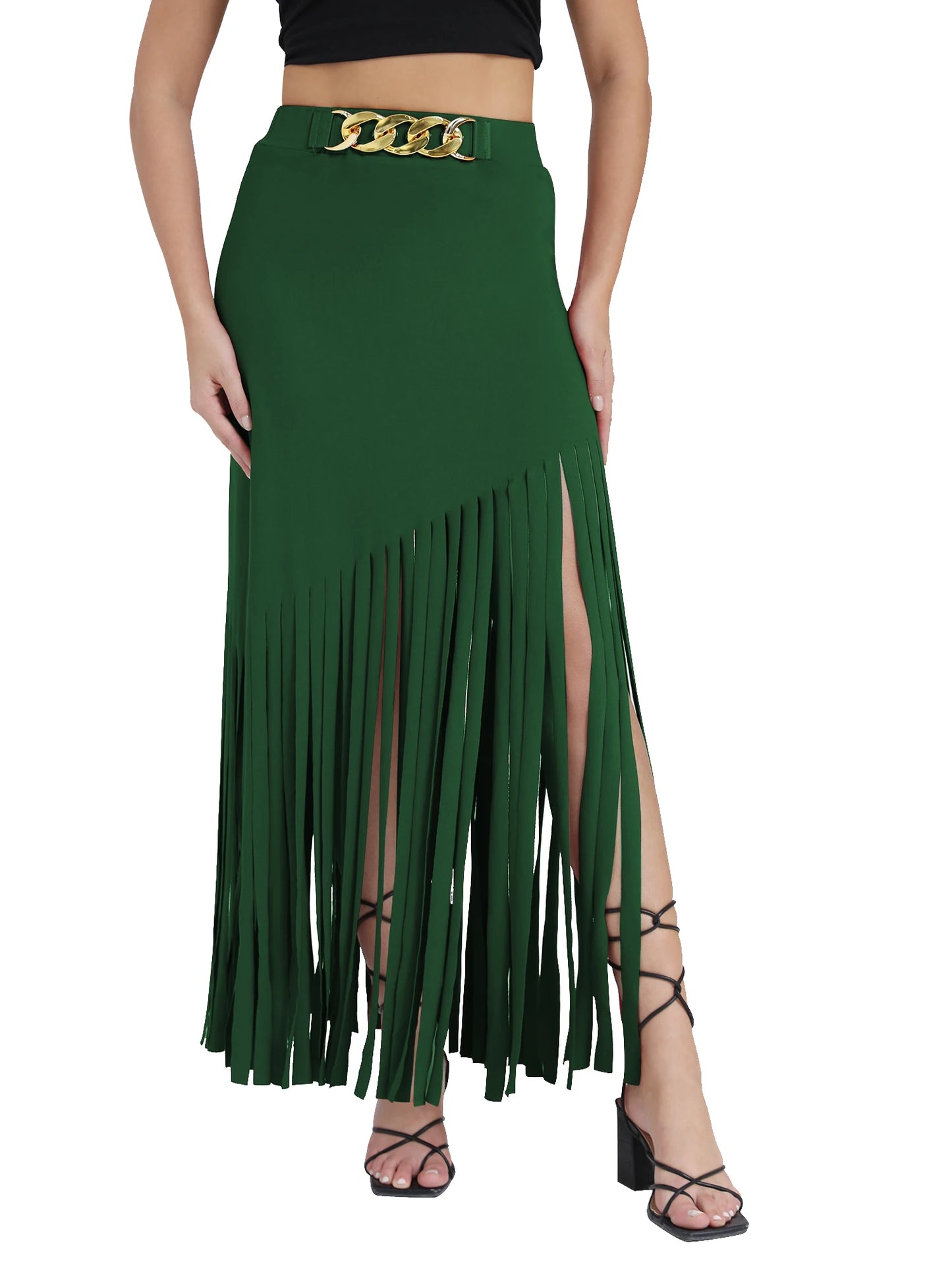 Elastic Waist Maxi Goth Skirt