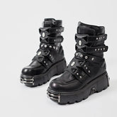Heavy Metal Platform Motorcycle Gothic Boot