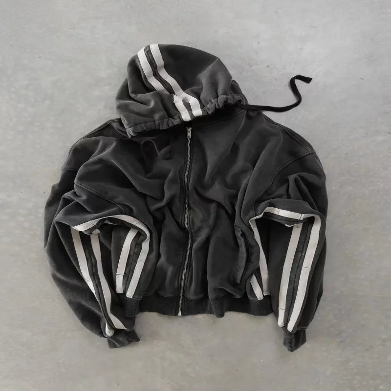 Gothic Embroidery Oversized Hoodie