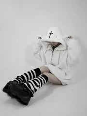 Thick Pile Hooded Long Coat