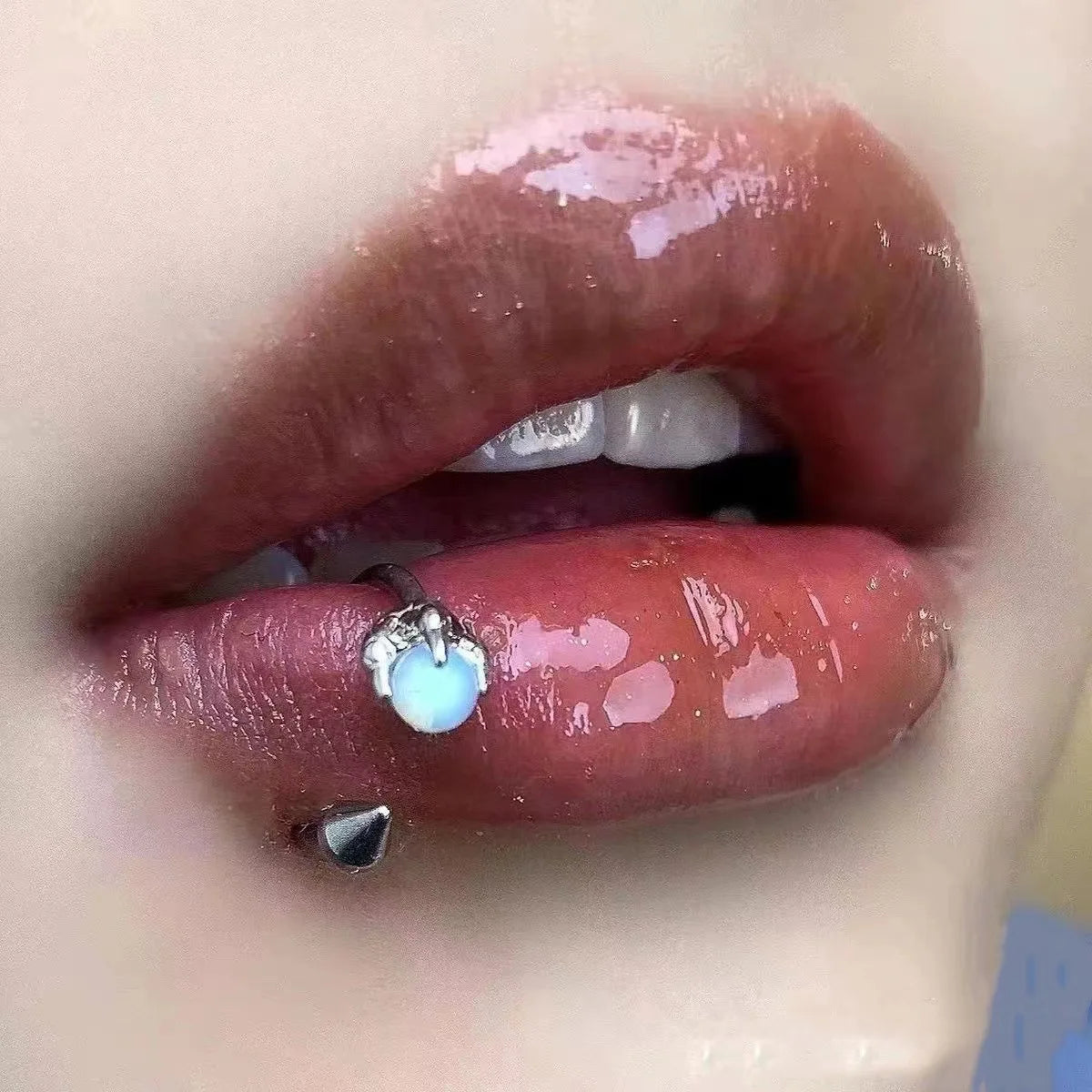 Punk Dragon Claw Opal Lip Stud