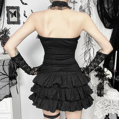 Lace Patchwork Strapless Corset