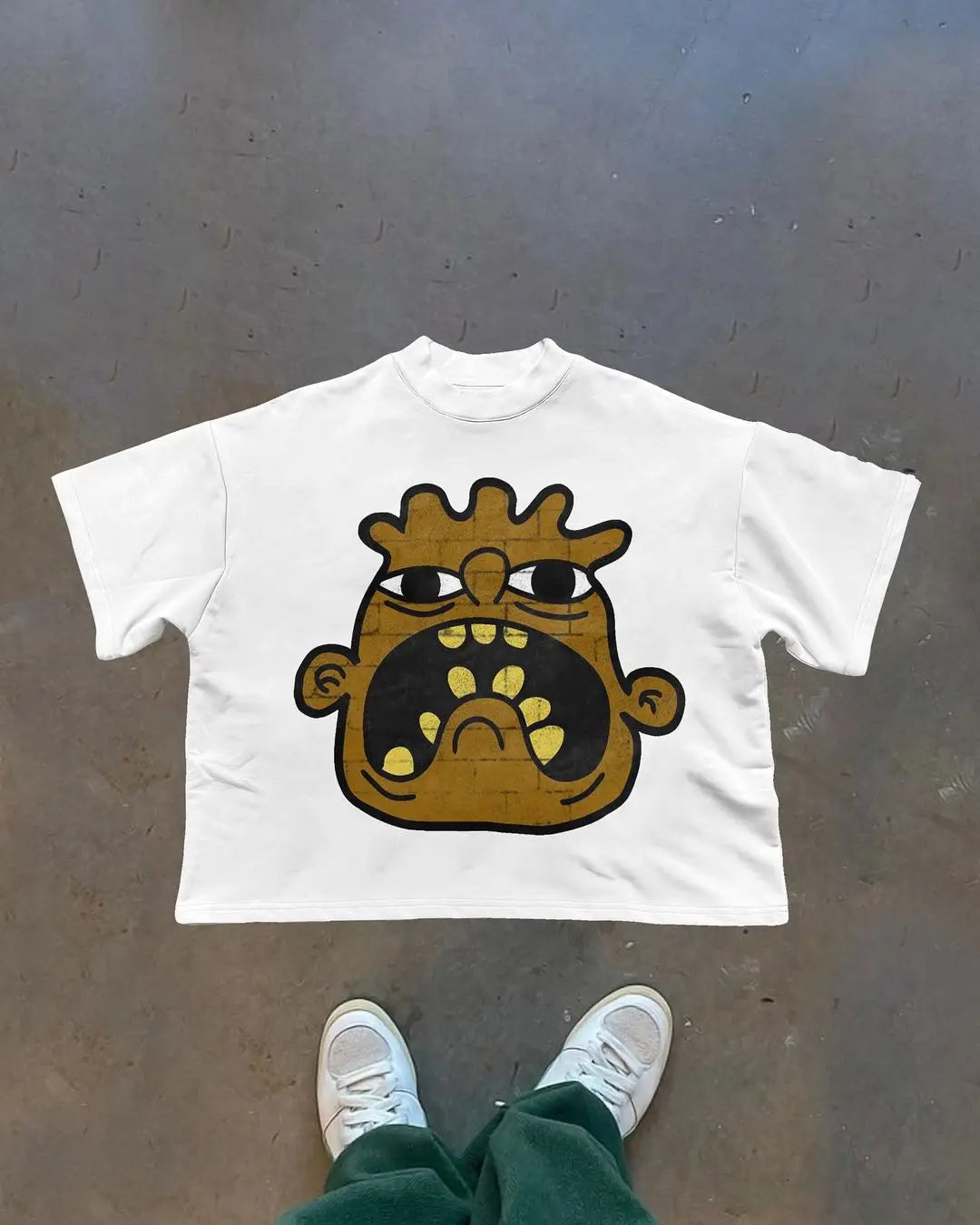 Graffiti Print Loose Cotton T-shirt