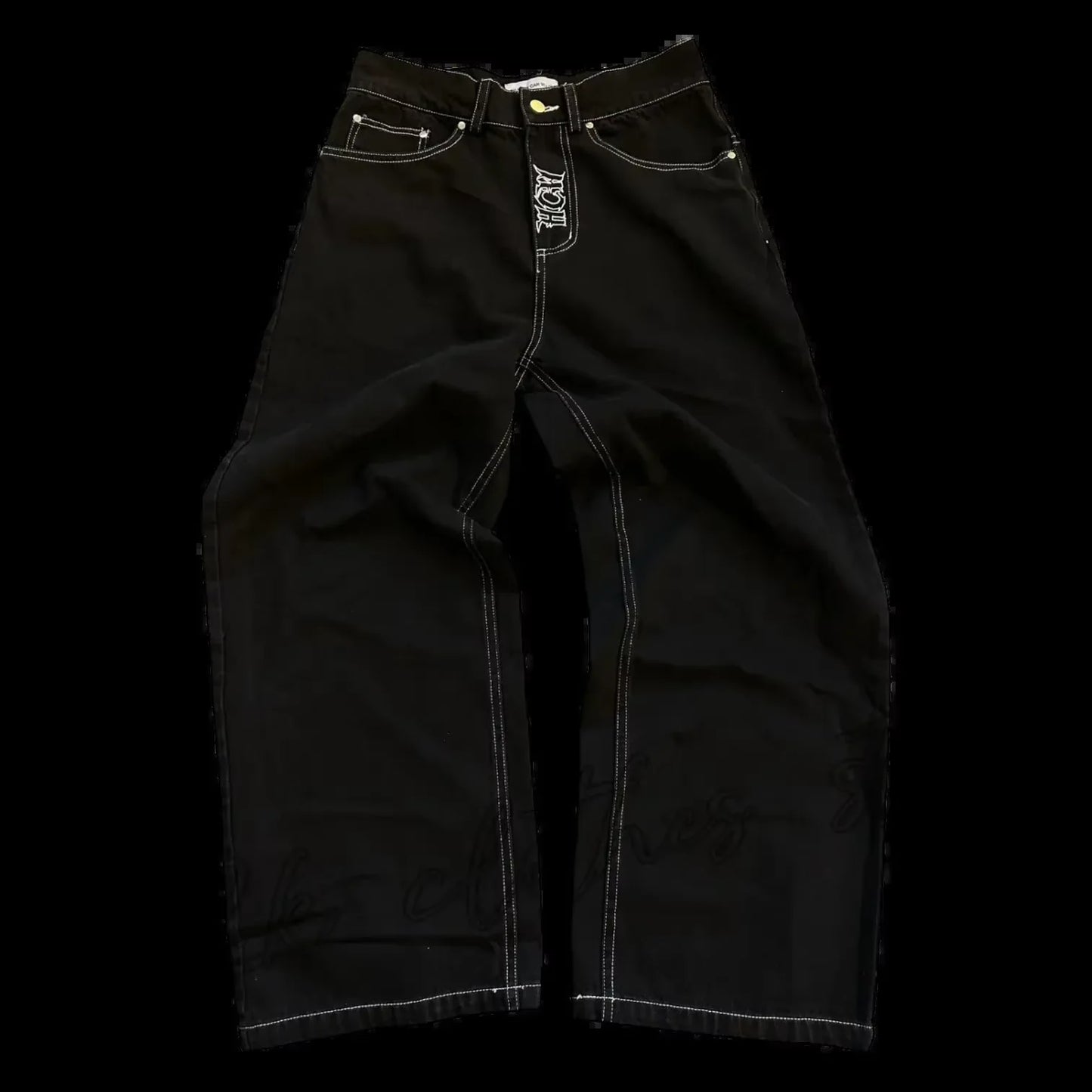 Retro Gothic Skull Embroidery Pant