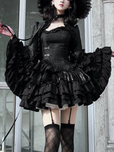 Gothic Horn Sleeve Ruffled Blouse