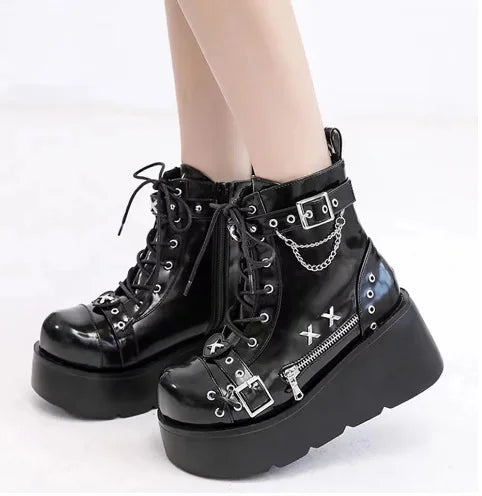 Gothic Vampire Cosplay Platform Mid-calf Boot