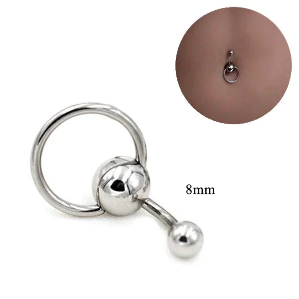 Skull Snake Dangle Gothic Belly Ring