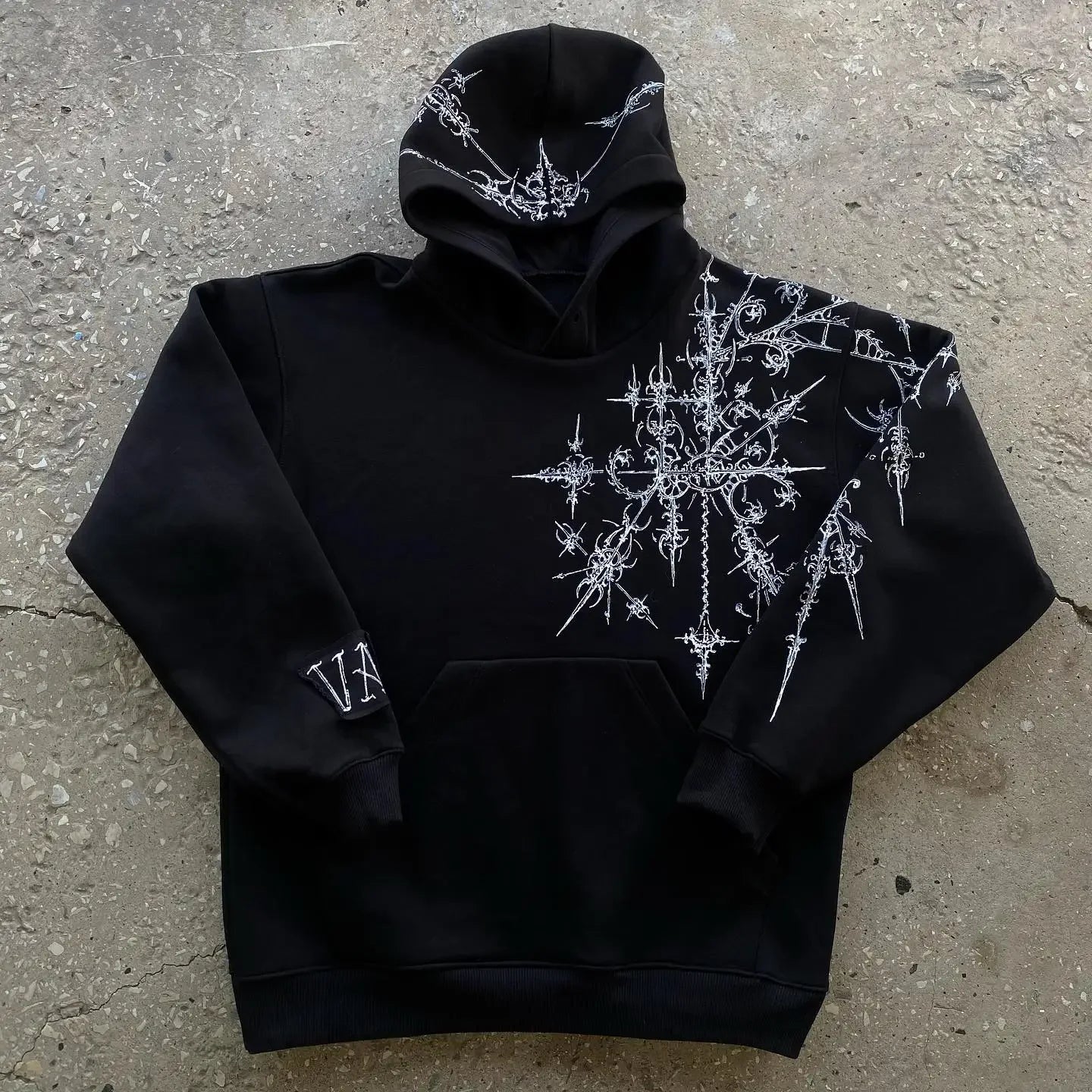 Gothic Pattern Print Casual Hoodie