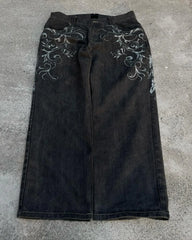 Skull Cross Print Wide Pants