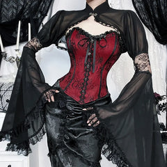 Lace Trim Backless Corset