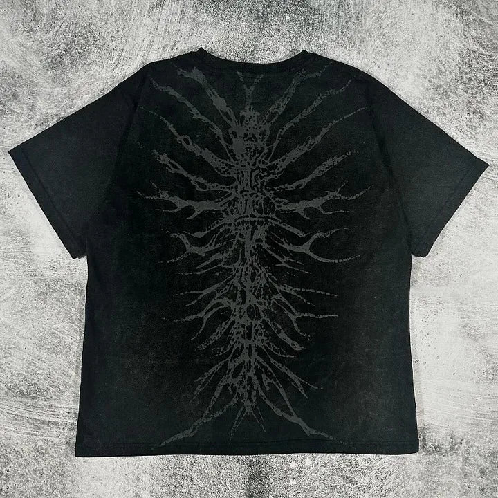 Artistic Print Loose Cotton T-shirt
