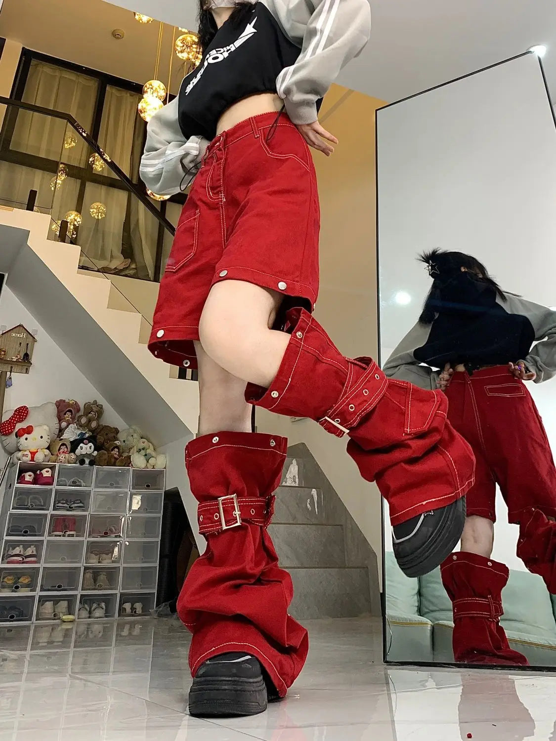 Retro Gothic Splicing Cargo Pant