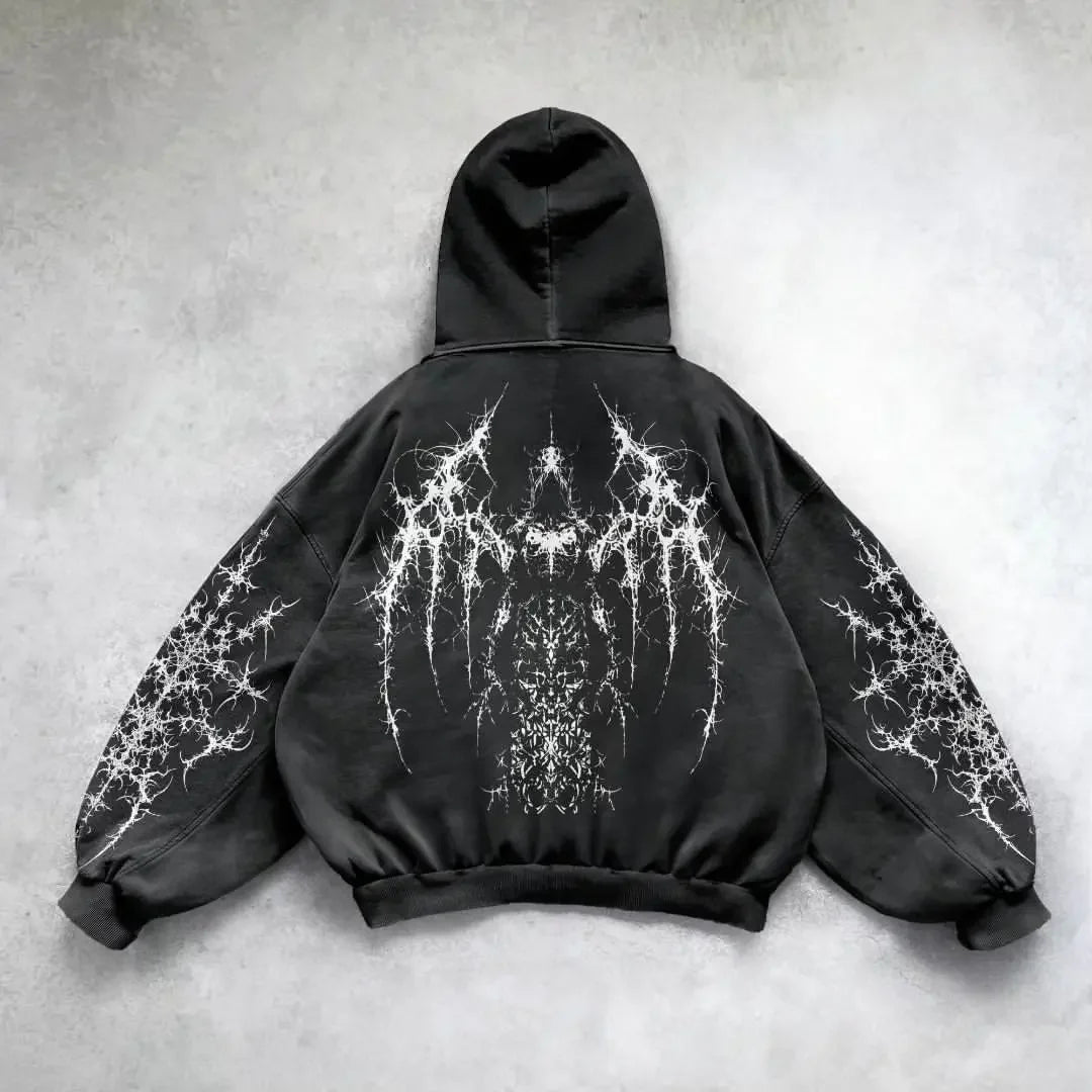 Harajuku Gothic Printed Hoodie
