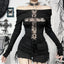 Dark Lace Patchwork Gothic Blouse