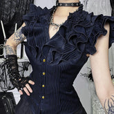 Sleeveless Lace-Up Corset Blouse