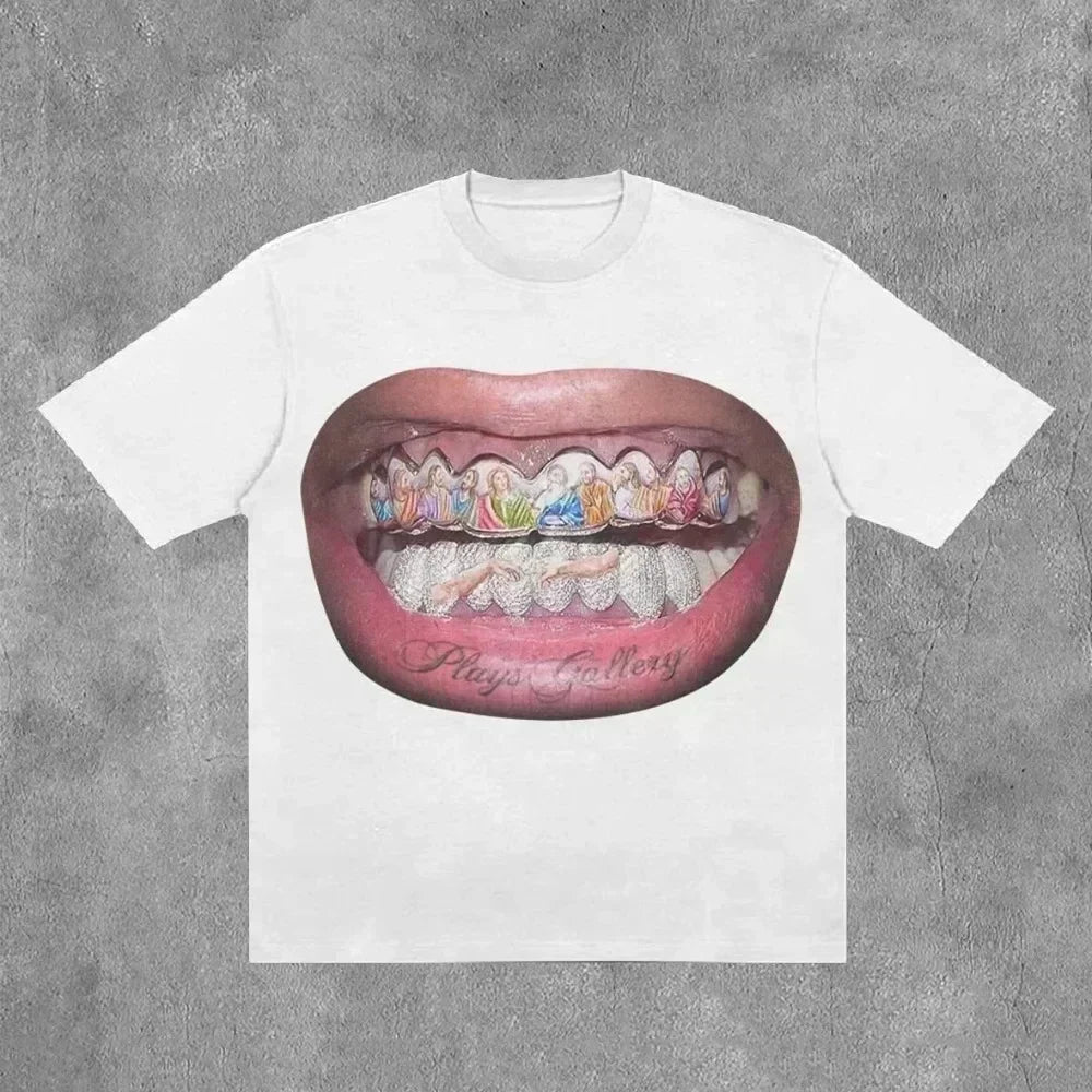 Hip Hop Money Graphic Cotton Oversized T-shirt